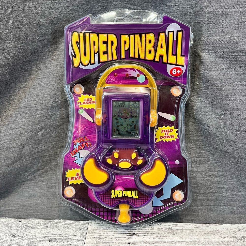 Super Pinball Handheld Game - Retro- Purple and Yellow NWT
